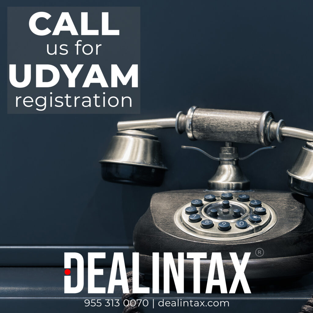 landline mentioned to call dealintax for udyam registration