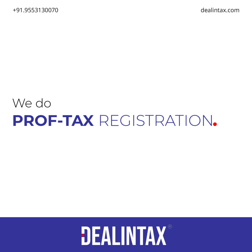 Company details showing it providing professional tax registration